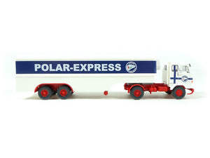 Modellbahn Modellauto Kühlkoffersattelzug Volvo F88 Polarexpress, Wiking H0 0513 61 neu OVP
