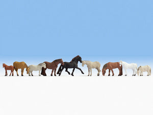 Modellbahn Tiere Pferde, 9 Figuren, Noch H0 15761 neu, OVP