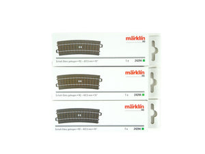 C-Gleis Schaltgleis gebogen x 3, R2 = 437,5 mm / 15°, Märklin H0 24294 neu