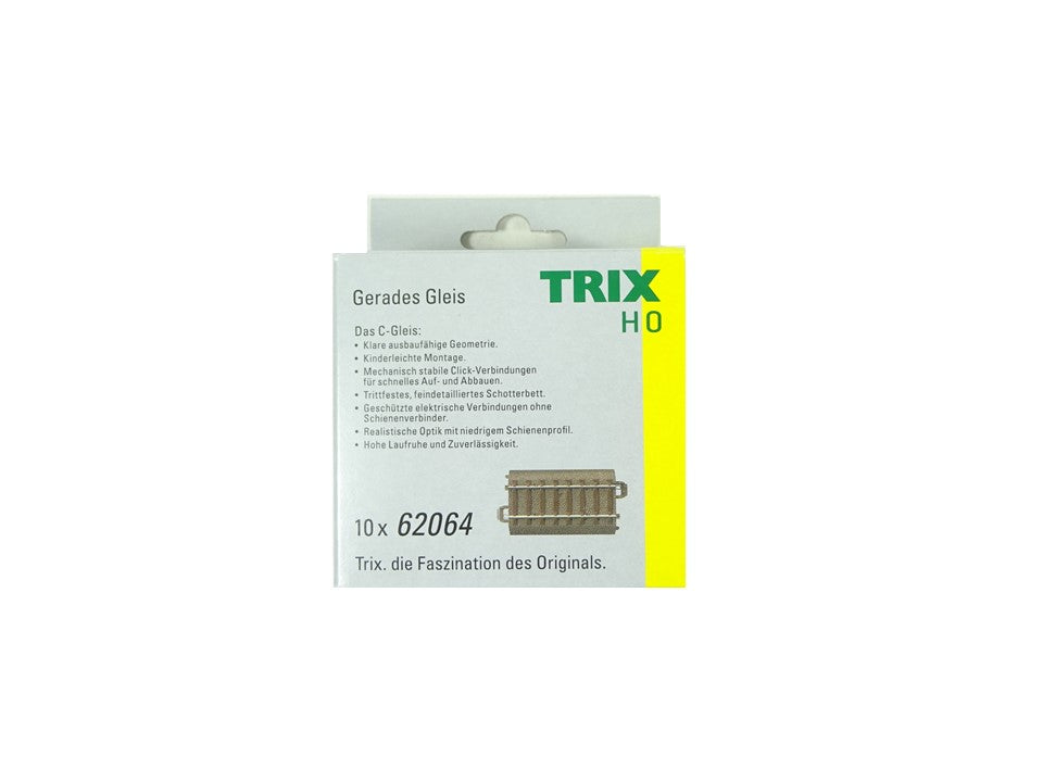C Gleis Gleise gerade 64mm 10 Stück, Trix H0 62064 neu OVP