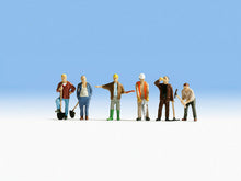 Laden Sie das Bild in den Galerie-Viewer, Modellbahn Figuren Bauarbeiter, 6 Figuren, Noch H0 15110 neu, OVP
