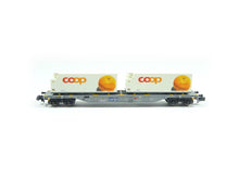 Laden Sie das Bild in den Galerie-Viewer, Güterwagen Containertragwagen coop® SBB, Minitrix N 15469 neu
