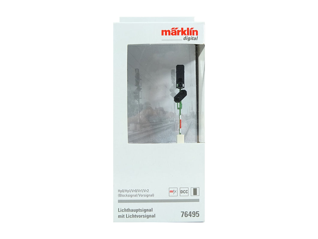 Signal mfx Lichthauptsignal m. Lichtvorsignal, digital, DCC, Märklin H0 76495 neu