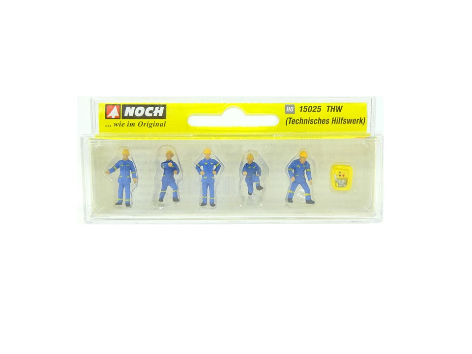 Modellbau Figuren THW, 5 Figuren + Notstrom-Aggregat, Noch H0 15025 neu