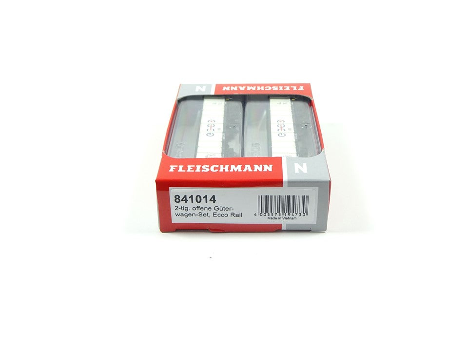 Fleischmann N 841014, 2-tlg. Set: Offene Güterwagen, Ecco Rail, neu, OVP