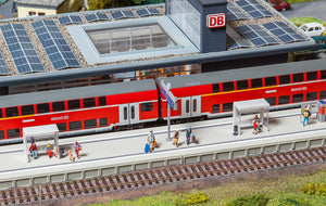 Modellbau Modellbahn Bahnsteig Modern m. Zubehör, Faller H0 120202 neu OVP