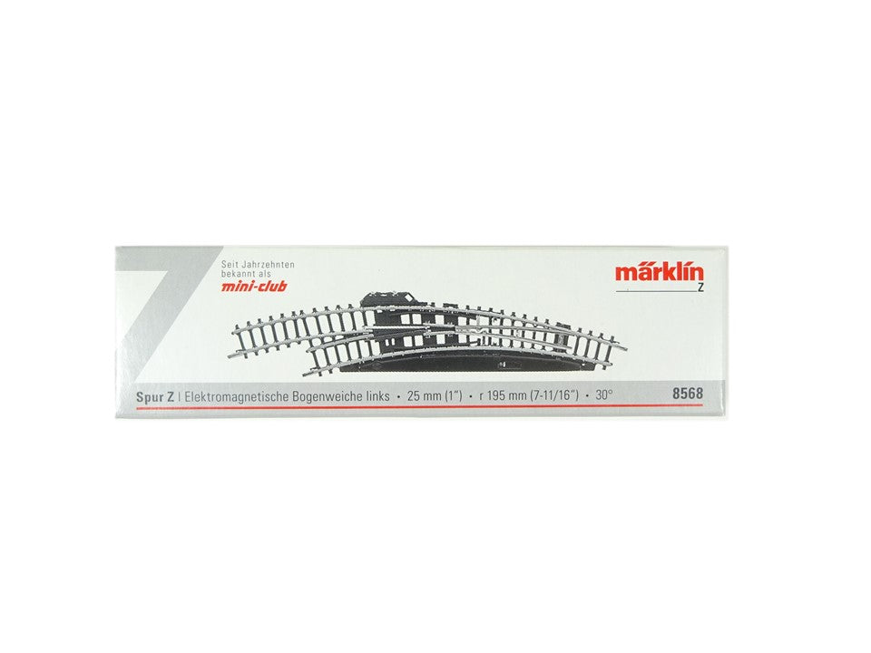 Mini-Club Bogenweiche links elektrisch, Märklin Z 8568 neu, OVP