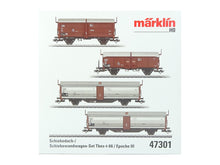 Laden Sie das Bild in den Galerie-Viewer, Güterwagen Set Schiebedach-/Schiebewandwagen DB, 4 St., Märklin H0 47301 neu OVP
