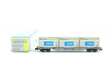 Laden Sie das Bild in den Galerie-Viewer, Güterwagen Containertragwagen SBB Cargo Minitrix N 18405 neu

