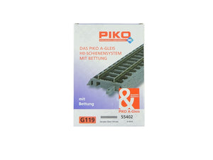 A Gleis gerade mit Bettung, G 119 mm, 6 x Piko H0 55402 neu, OVP