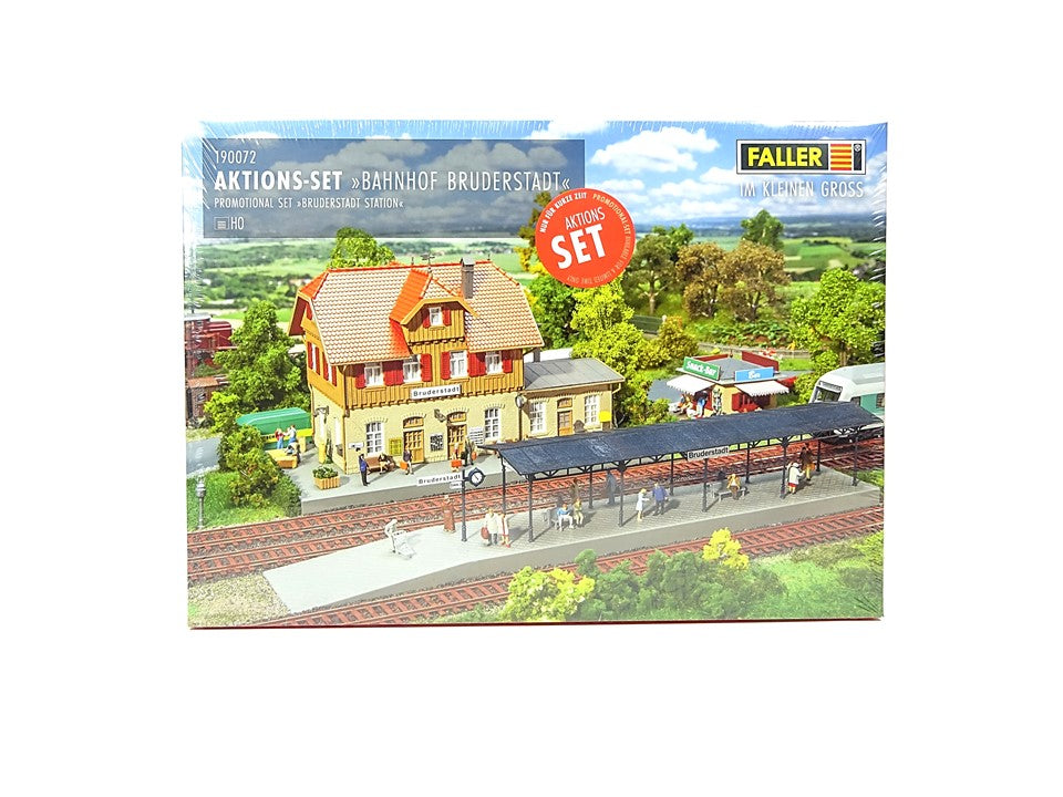 Modellbahn Bausatz Aktions Set Bahnhof Bruderstadt, Faller H0 190072 neu, OVP
