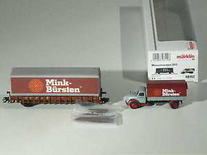 Märklin H0 48112, Museum 2012, Set Mink Bürsten, Güterwagen u. LKW, neu, OVP