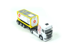 Laden Sie das Bild in den Galerie-Viewer, LKW Scania 20ft. Tankcontainer-Sattelzug Raffles Lease Herpa 944168 H0
