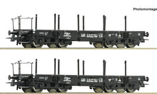 Laden Sie das Bild in den Galerie-Viewer, Güterwagen Set Schwerlastwagen DR 2 tlg. , Roco H0 6600031 neu OVP
