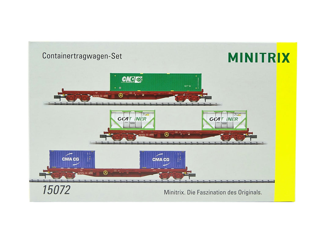 Güterwagen Containertragwagen Set SNCF, Minitrix N 15072 neu  OVP