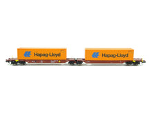 Laden Sie das Bild in den Galerie-Viewer, Güterwagen Container-Doppeltragwagen GYSEV CARGO, Fleischmann N 825340 neu OVP
