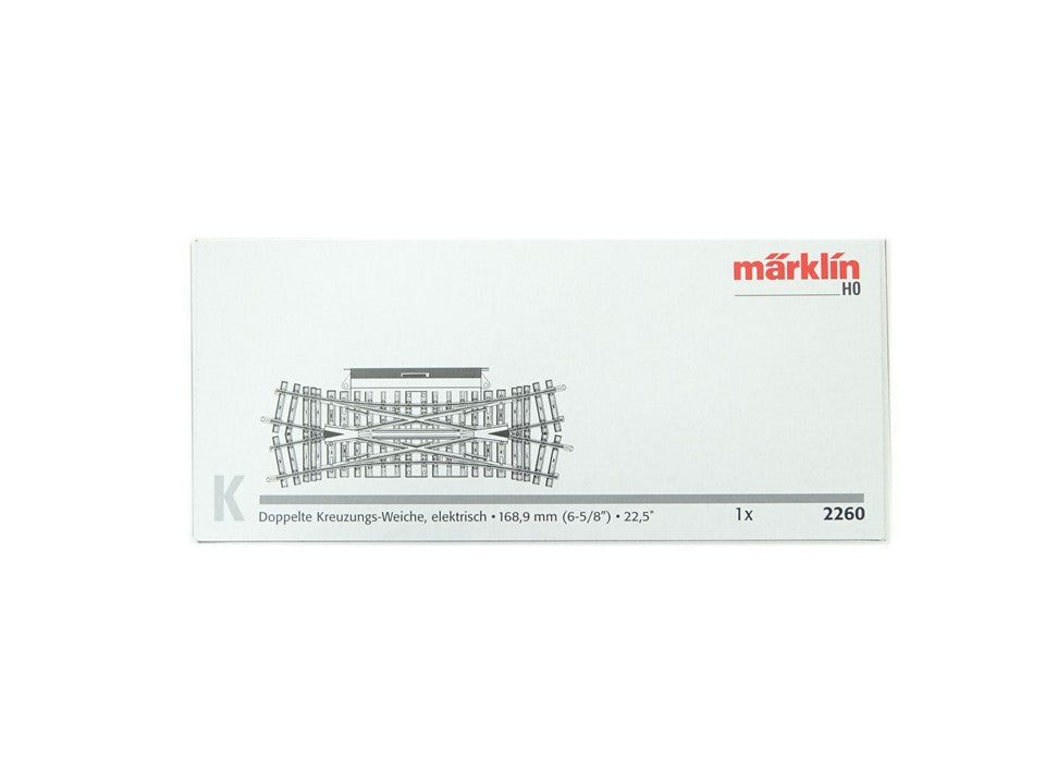 K - Gleis Kreuzungsweiche doppelt elektrisch, Märklin H0 2260 neu, OVPich, erlektrisch, neu, OVP