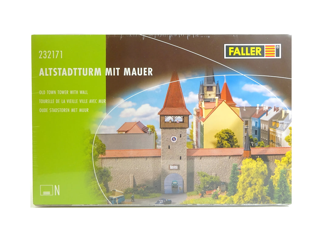 Modellbau Bausatz Altstadtturm mit Mauer, Faller N 232171 neu
