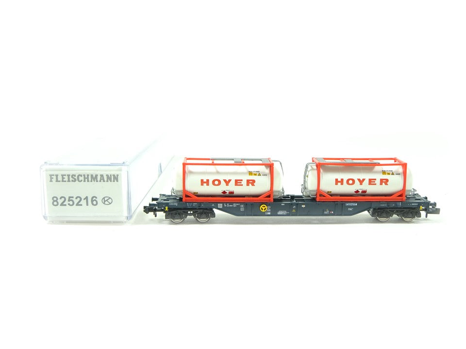 Fleischmann N 825216, Containertragwagen mit 2 Tankcontainern, CEMAT, neu, OVP