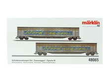 Laden Sie das Bild in den Galerie-Viewer, Schiebewandwagen-Set &quot;Transwaggon&quot;, Märklin H0 48065, neu
