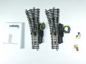 K - Gleis Weiche links elektrisch, 2 x Märklin H0 2262 neu, OVP