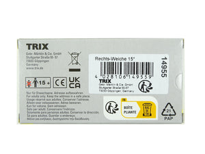 Spur N Weiche links R4, Minitrix ( Trix ) N 14955 neu, OVP