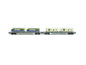 Containertragwagen Set Güterwagen 2 tlg., SBB, Minitrix N 15488 neu, OVP