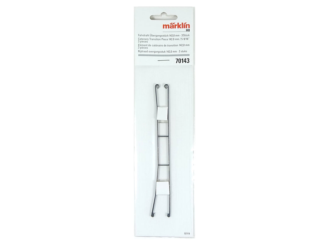 Oberleitung Fahrdraht Übergangsstück 142 mm 3 Stück, Märklin H0 70143 OVP