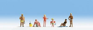 Modellbahn Figuren Badende, 6 Figuren, handbemalt, Noch H015850 neu, OVP