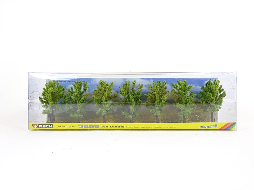 Noch 25088, Laubbäume 7 Stück, ca. 8 cm hoch, Spur H0/TT/N/Z, neu, OVP
