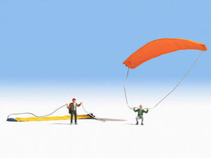 Modellbau Figuren 2 Paraglider handbemalt, Noch H0 15886 neu, OVP