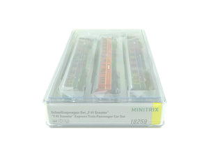 Schnellzugwagen-Set "F 41 Senator", Minitrix N 18259 neu OVP