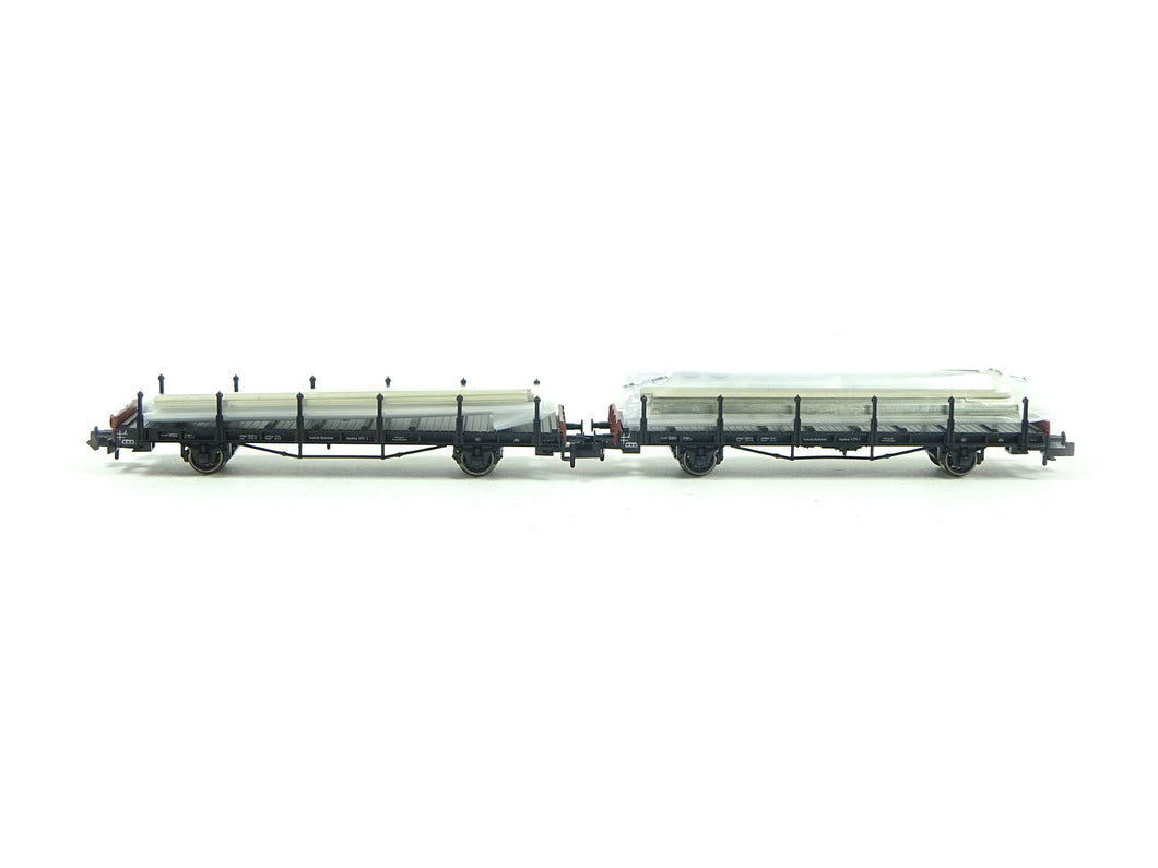 Güterwagen 2-tlg. Set: Schienentransportwagen DRB, Fleischmann N 823607 neu OVP