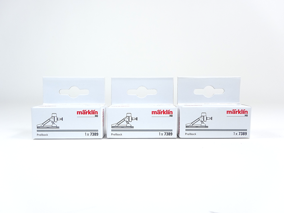 Prellbock beleuchtet K - Gleis, Set 3 x Märklin H0 7389 neu, OVP