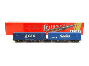 Güterwagen Containertragwagen Typ Sggmrss GTS - Barilla, ACME H0 40299 neu OVP