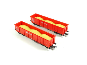 2er Set Offene Güterwagen Eaos DB AG mit Sandladung, Piko H0 58234 neu OVP