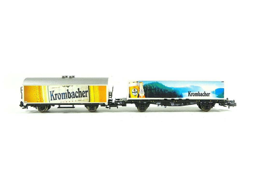 Güterwagen-Set Kühlwagen (Bierwagen) Krombacher, Minitrix N 91024 OVP