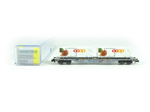 Güterwagen Containertragwagen "coop®", Minitrix N 15493 neu OVP