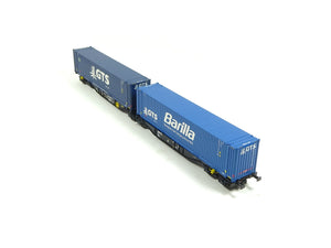 Güterwagen Containertragwagen Typ Sggmrss GTS - Barilla, ACME H0 40299 neu OVP