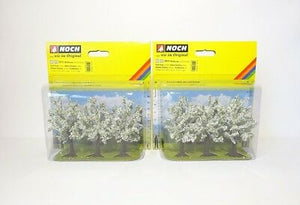 Noch 25111 -Doppelpack- Obstbäume, weiß blühend, 2x 3 Stück, H0/TT, neu, OVP